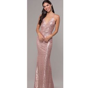 Deep-V-Neck Long Prom Dress by Promgirl